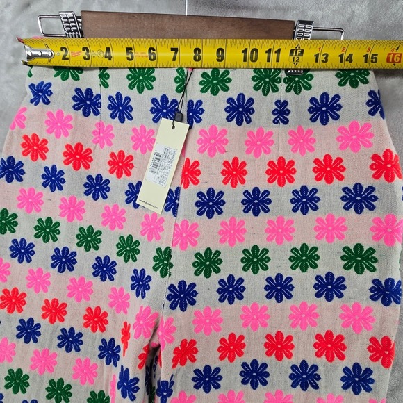 Never Fully Dressed Women 8 Multi Flower Trouser Pink Blue Embroidered Flare - Picture 5 of 12